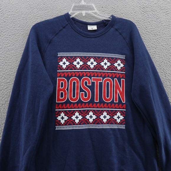 Where Im From Boston Sweatshirt Mens Large Blue Red USA Made Graphic NWT - Picture 3 of 12